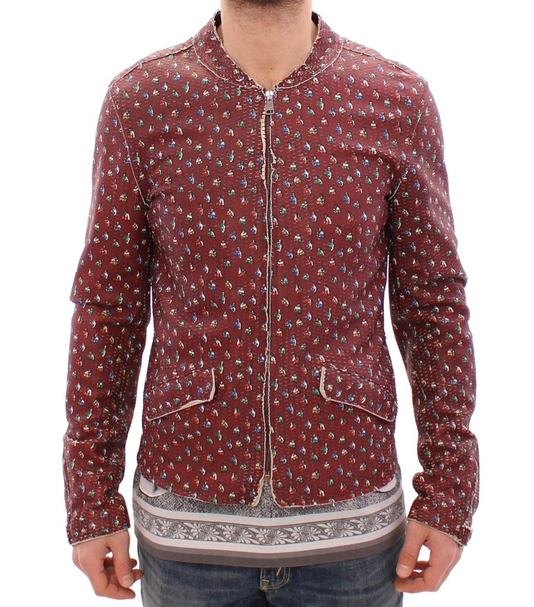 Dolce & Gabbana Bordeaux skinnjakke med boksertrykk