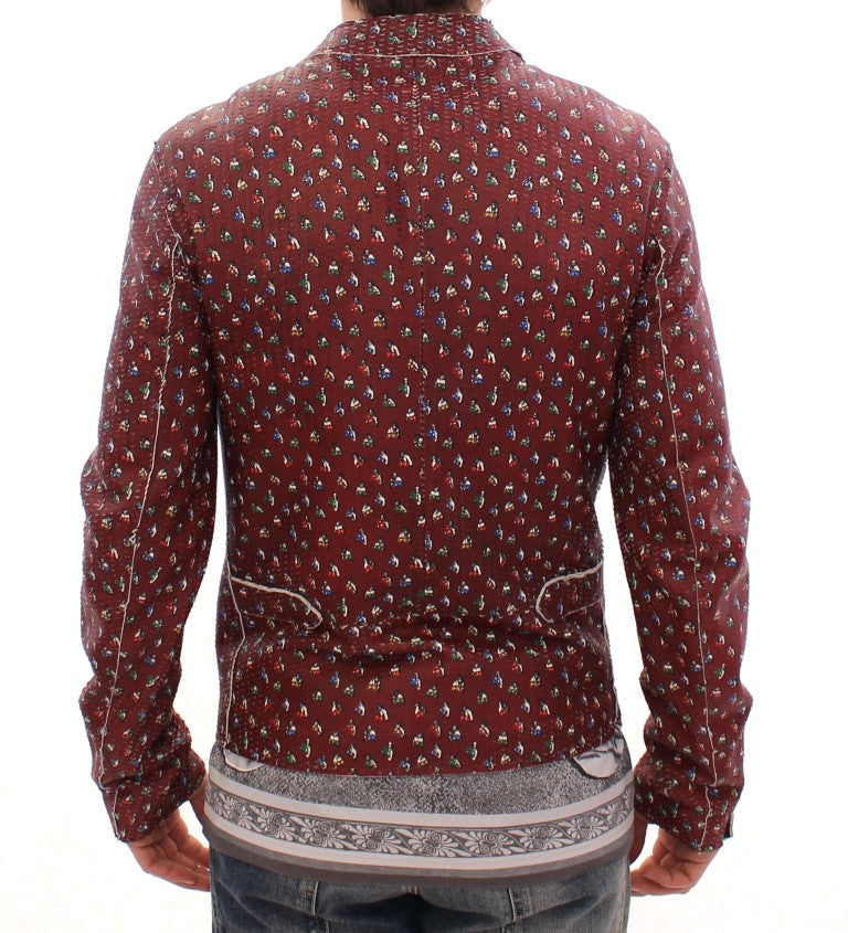 Dolce & Gabbana Bordeaux skinnjakke med boksertrykk