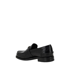 Prada Black Calf Leather Bos Taurus Slip-On Loafers
