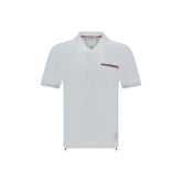 Thom Browne White Cotton Polo Shirt