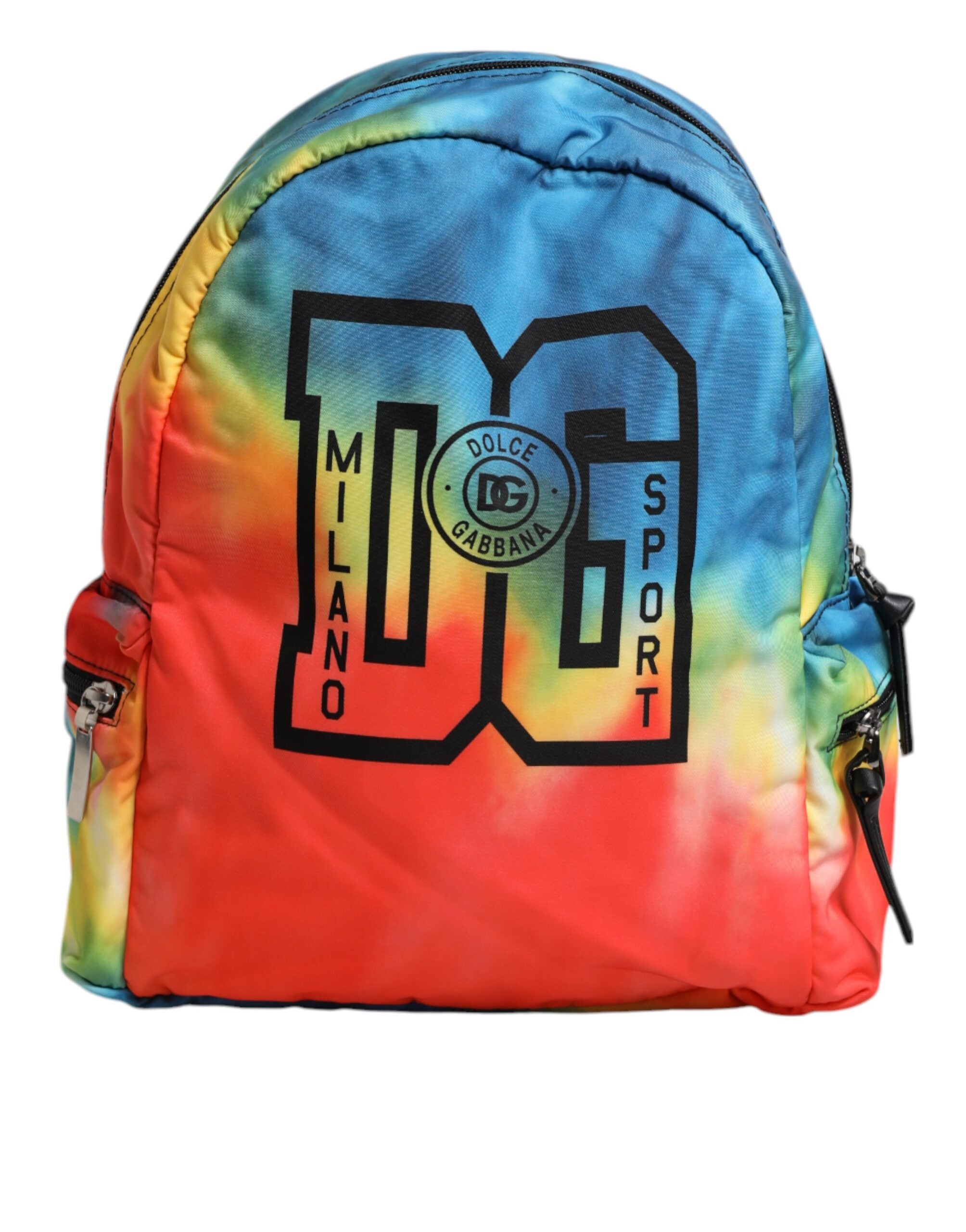 Flerfärgad tie dye nylon logotyptryck barnryggsäck