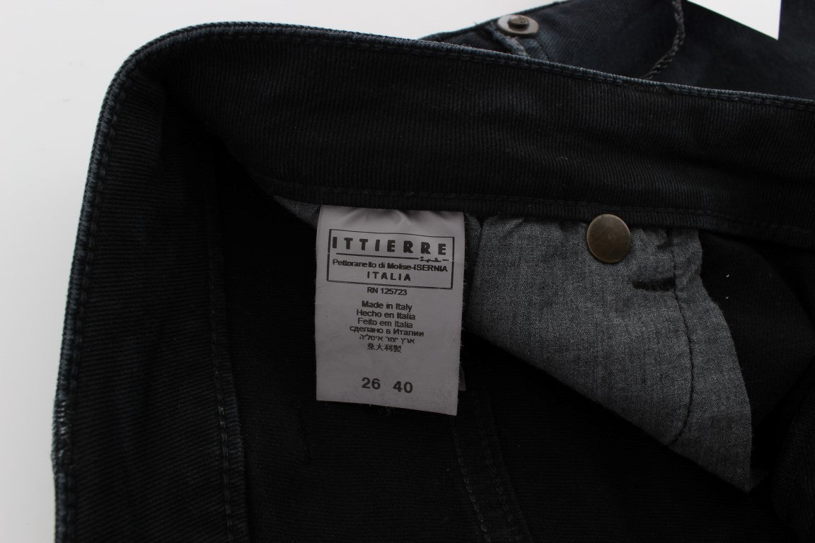 Cavalli Blå Bomullsstretchiga Baggy Relax Jeans