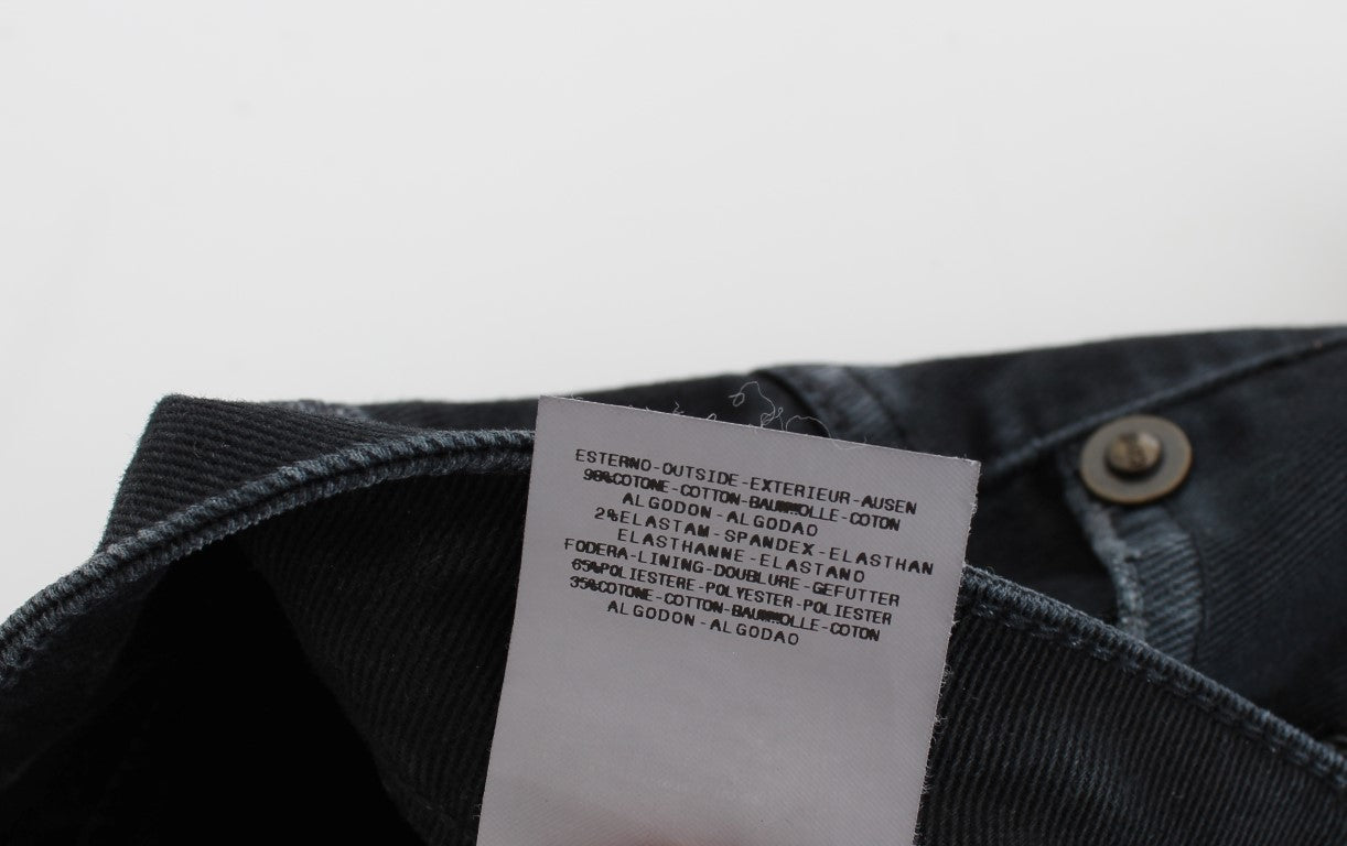 Cavalli Blå Bomullsstretchiga Baggy Relax Jeans