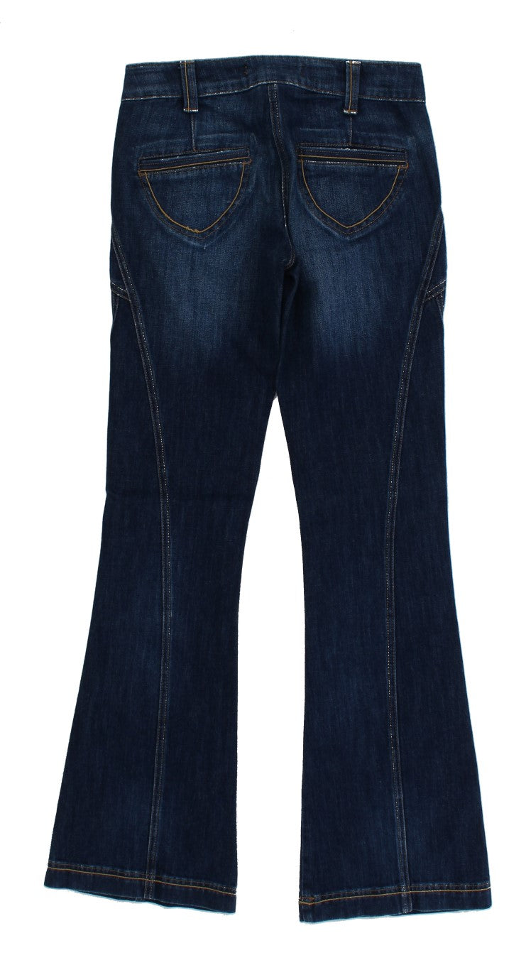Cavalli Blå Bomullsstretchjeans med Låg Midja