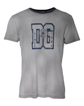 Dolce & Gabbana grå logotyptryckt bomulls-t-shirt med rund hals