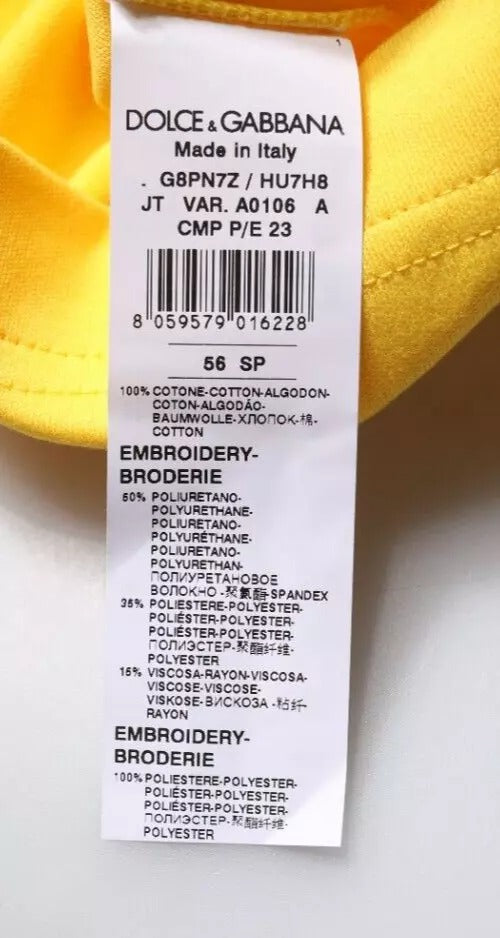 Dolce & Gabbana Gul T-skjorte med rund hals og korte ermer
