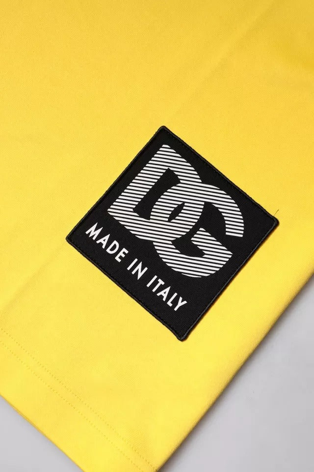 Dolce & Gabbana Gul T-skjorte med rund hals og korte ermer