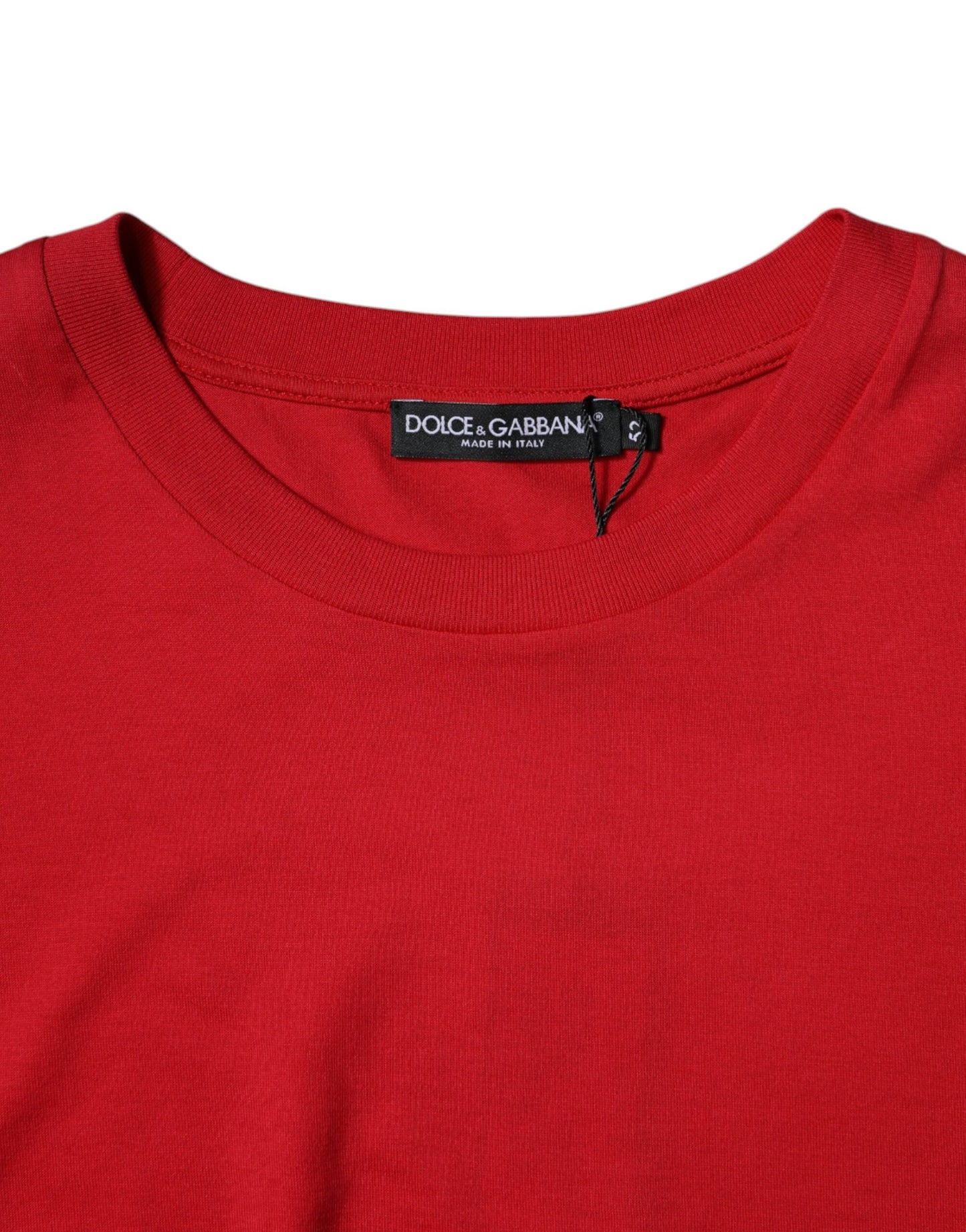Dolce & Gabbana Rød Logo Print Beskjært T-skjorte med Rund Hals