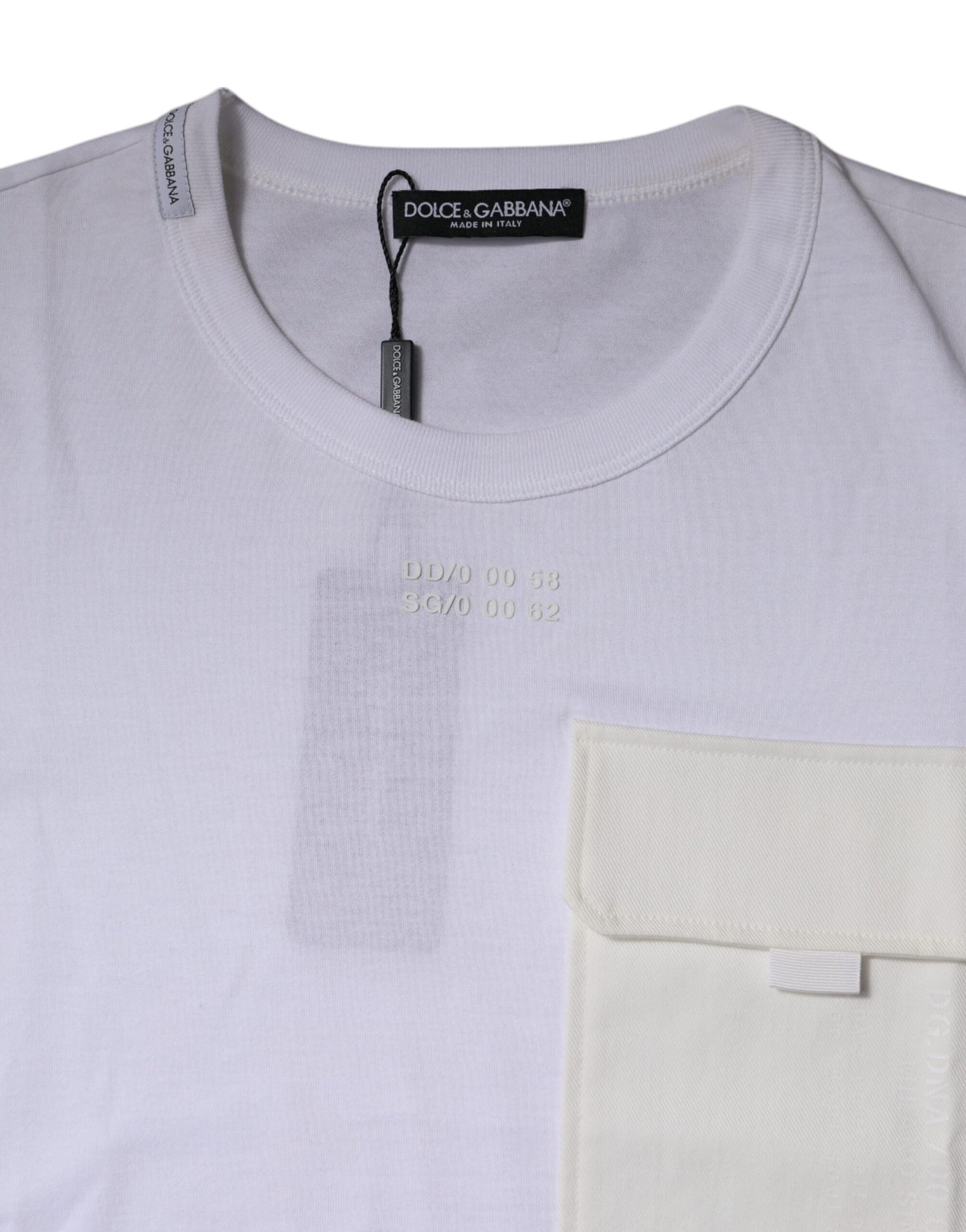 Dolce & Gabbana Hvit bomulls-T-skjorte med rund hals og korte ermer