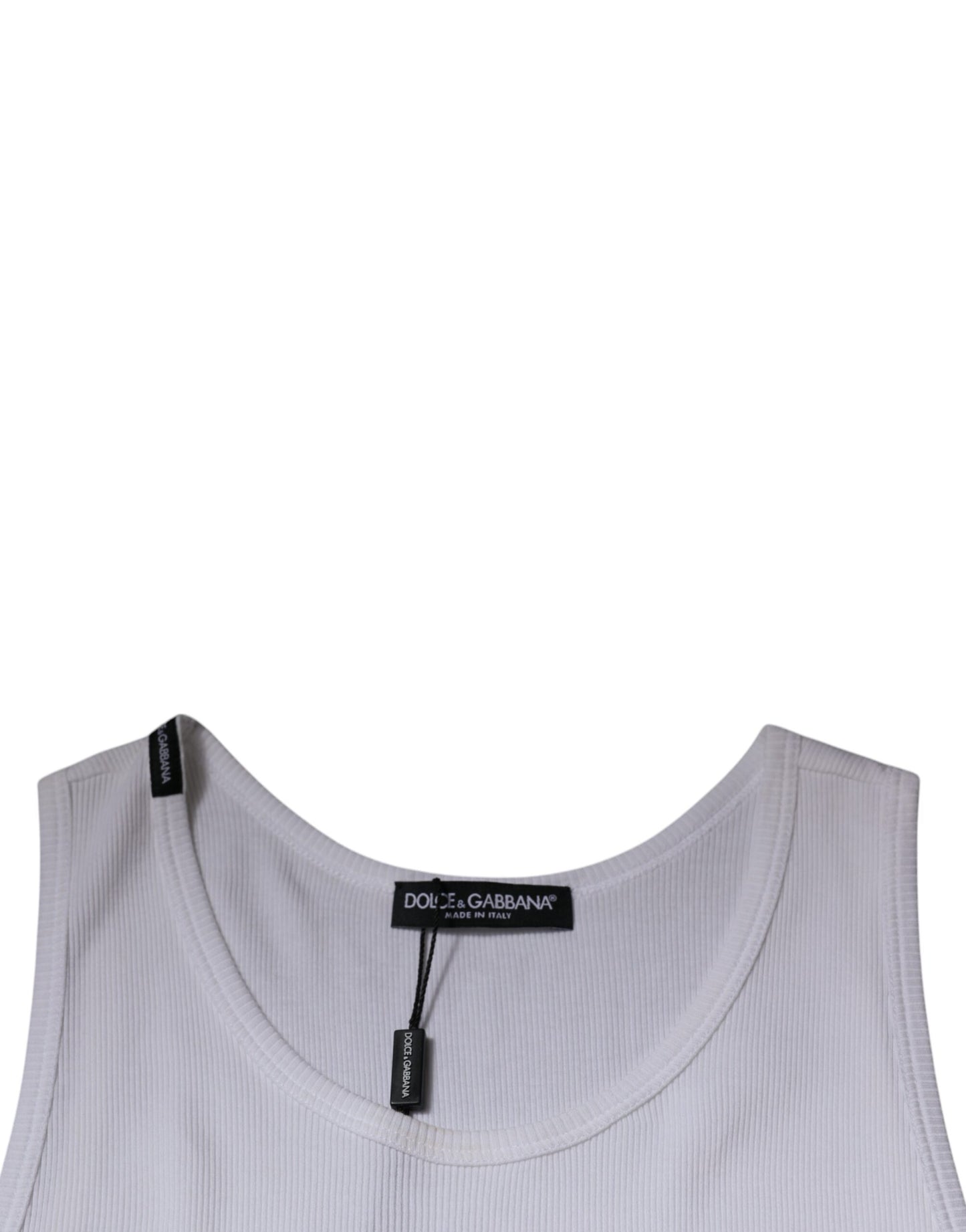 Dolce & Gabbana Hvit bomulls-T-skjorte med ermer og rund hals