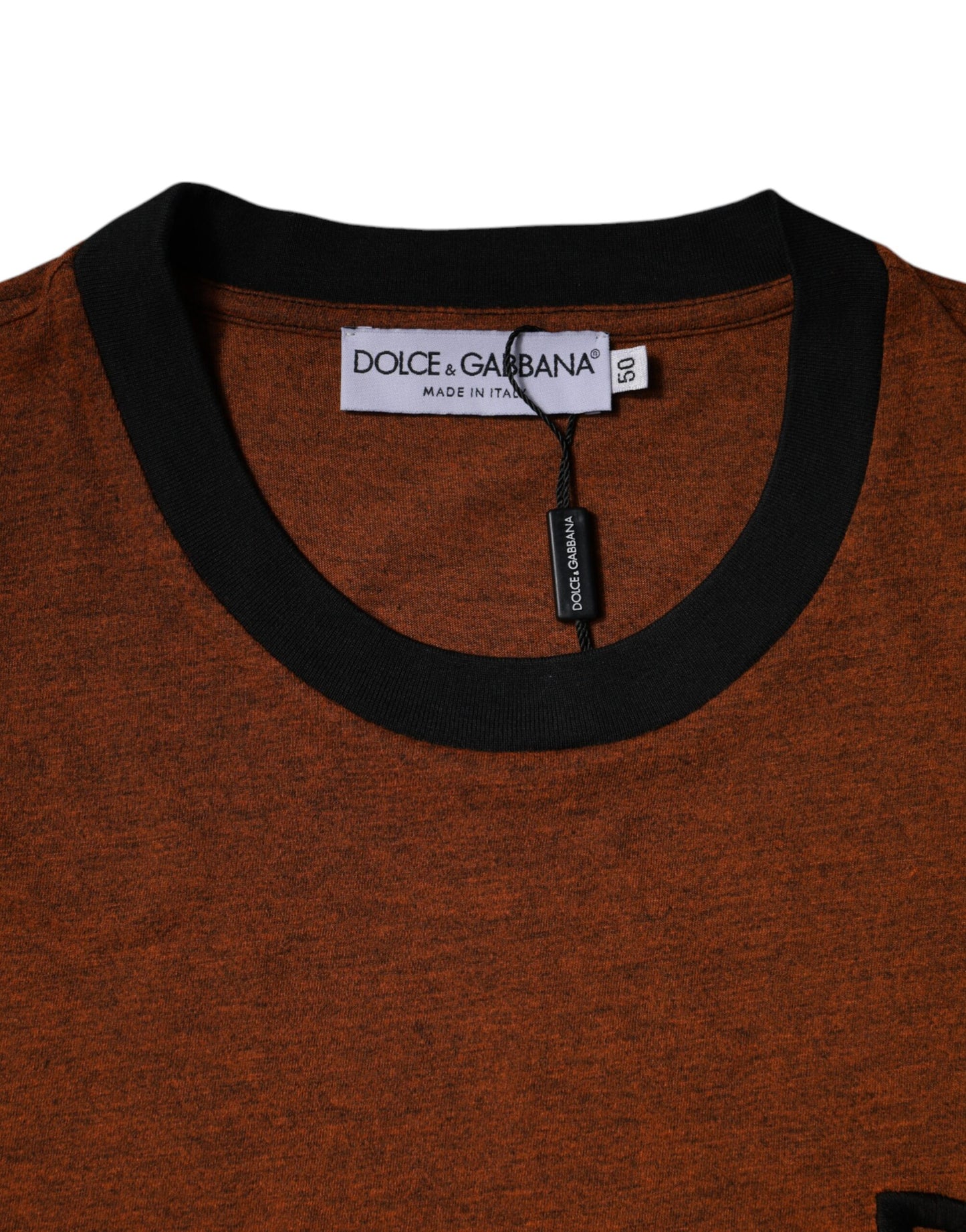 Dolce & Gabbana Brun DG-logo Polyester-T-skjorte med rund hals