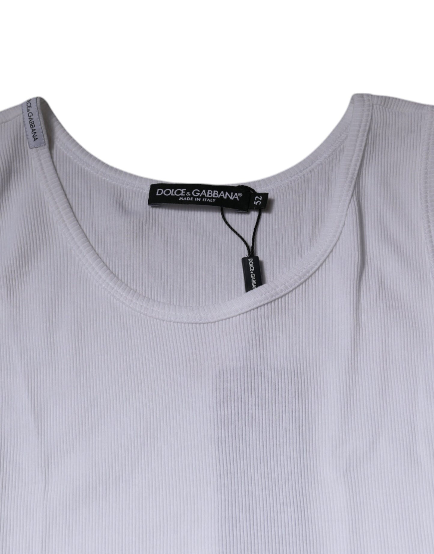 Dolce & Gabbana Hvit bomulls-T-skjorte med ermer og rund hals