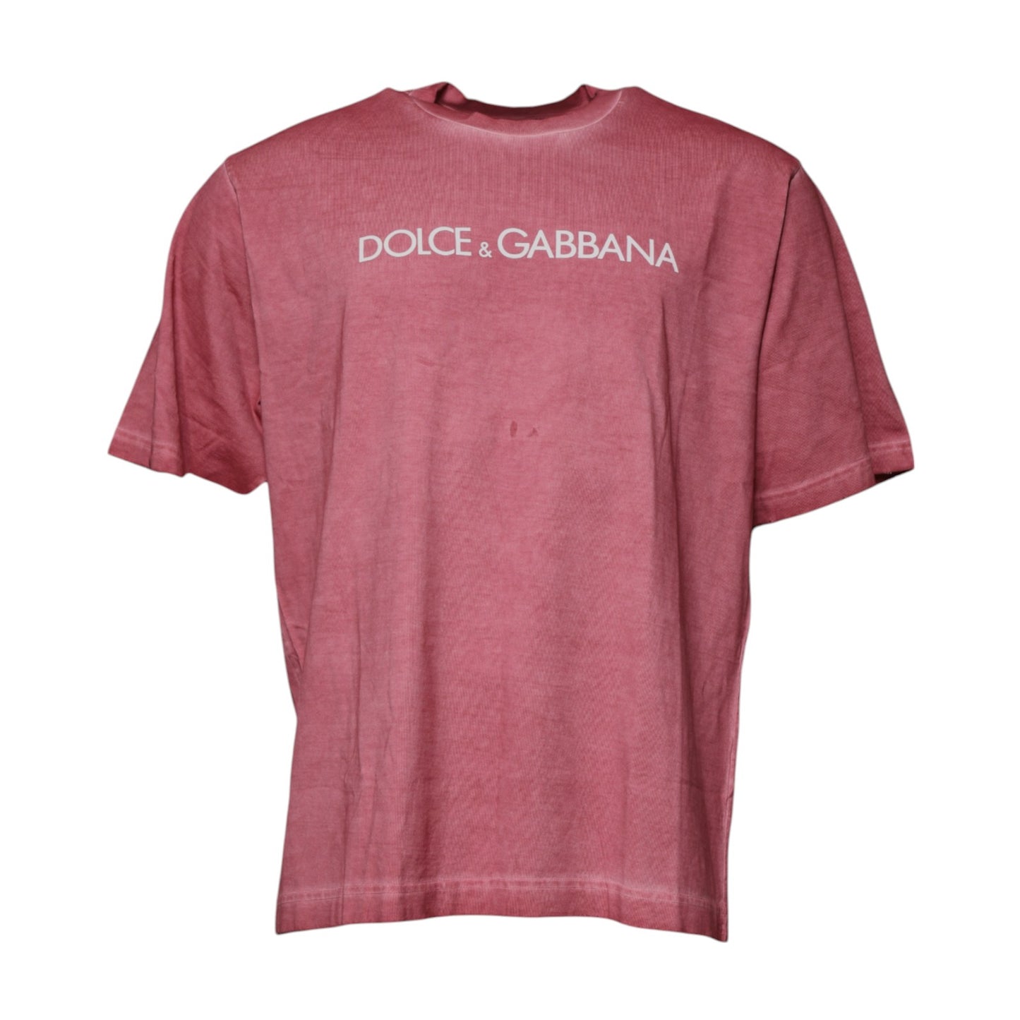 Dolce & Gabbana Rosa Logo Print Bomulls-T-skjorte med rund hals
