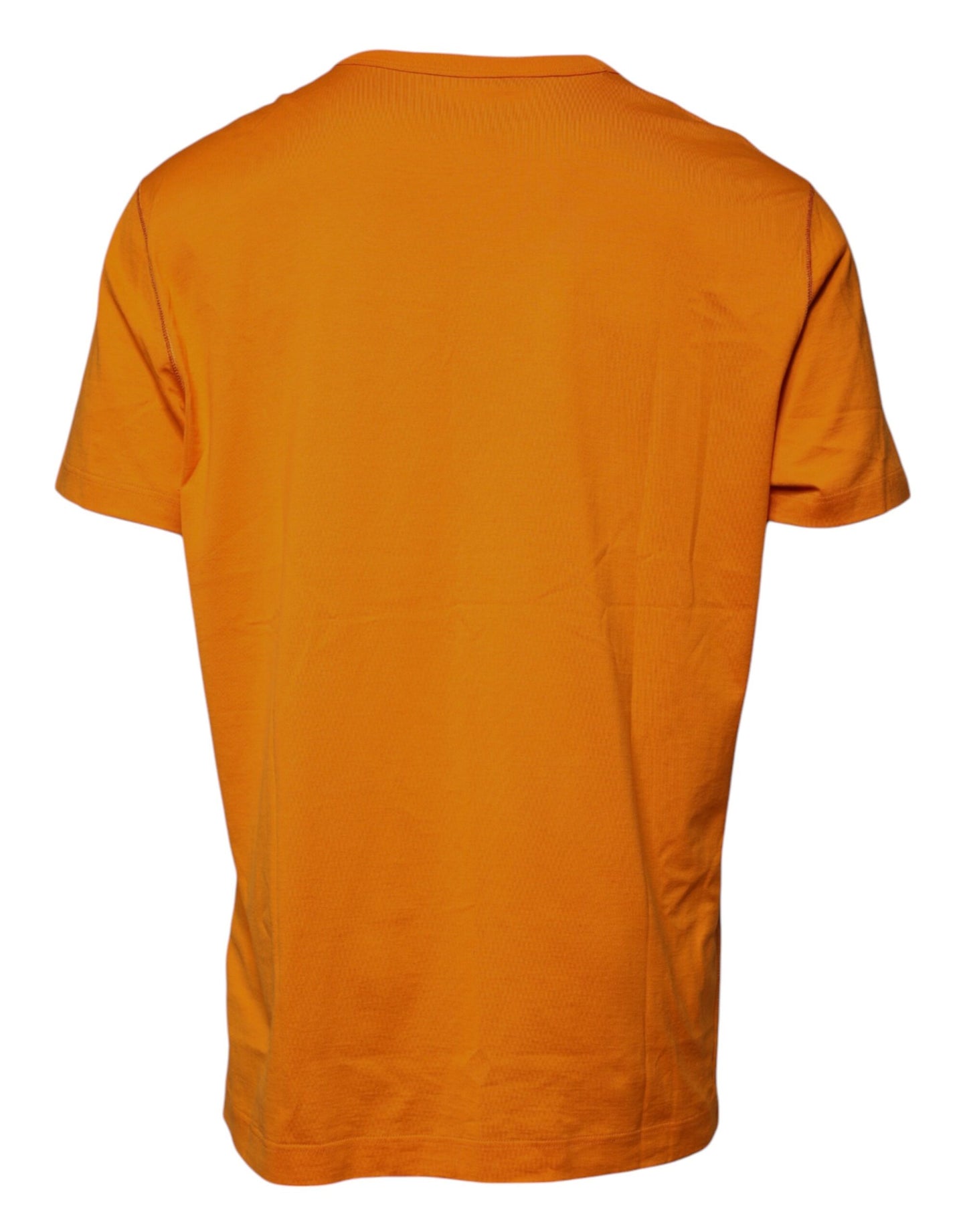 Dolce & Gabbana Oransje Logo Bomulls-T-skjorte med rund hals