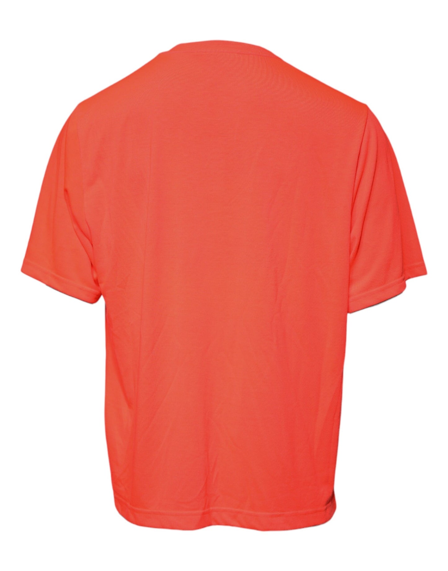 Dolce & Gabbana Oransje Logo Polyester T-skjorte med rund hals