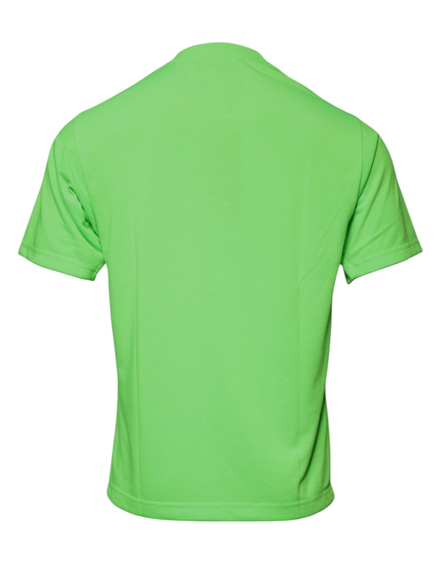 Dolce & Gabbana Grønn Logo Polyester T-skjorte med rund hals