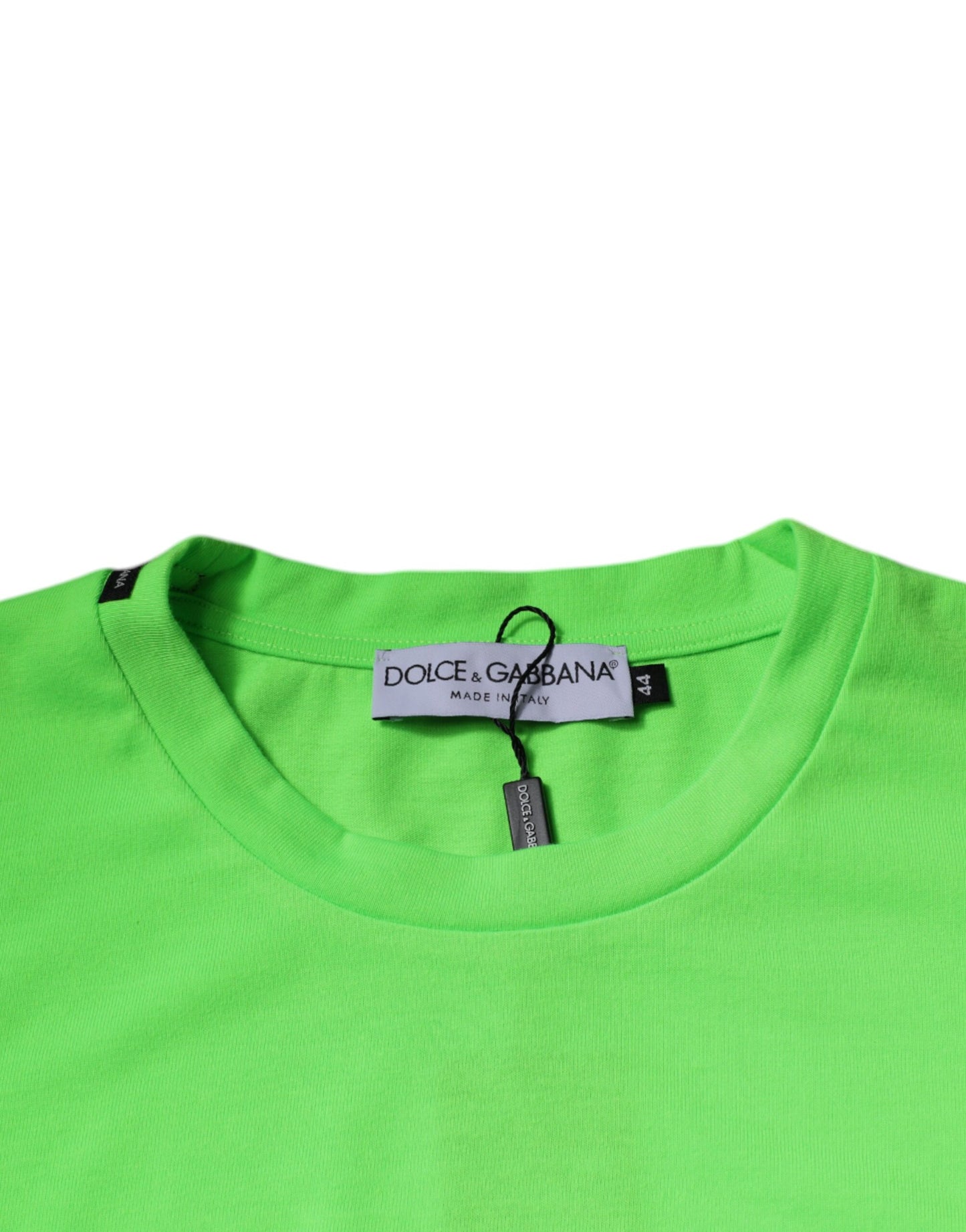 Dolce & Gabbana Grønn Logo Polyester T-skjorte med rund hals