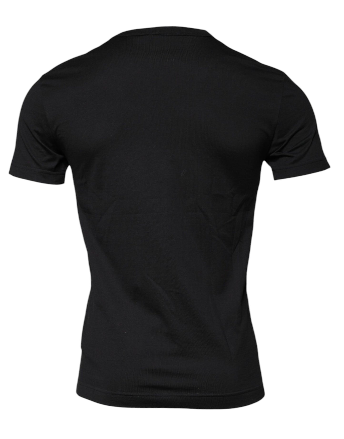 Dolce & Gabbana svart bomulls-T-skjorte med rund hals og korte ermer