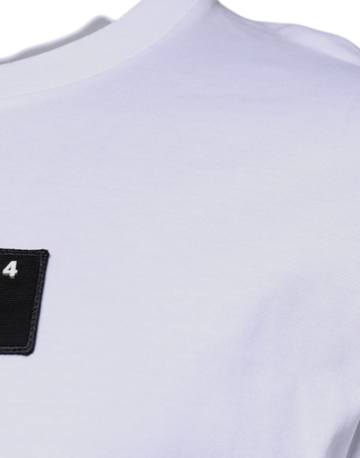 Dolce & Gabbana Hvit Logotrykk Bomulls-T-skjorte med Rund Hals