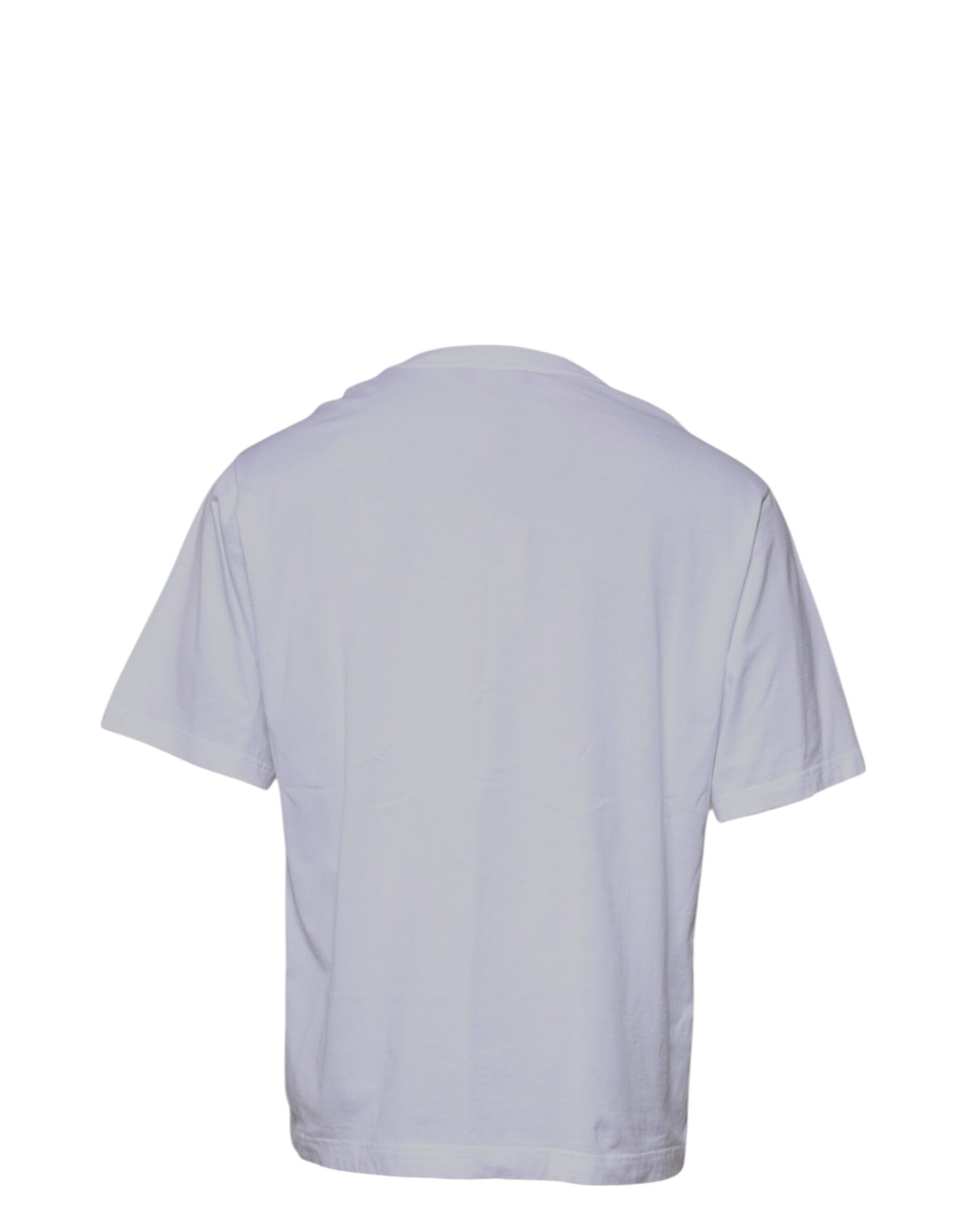 Dolce & Gabbana Hvit Logotrykk Bomulls-T-skjorte med Rund Hals