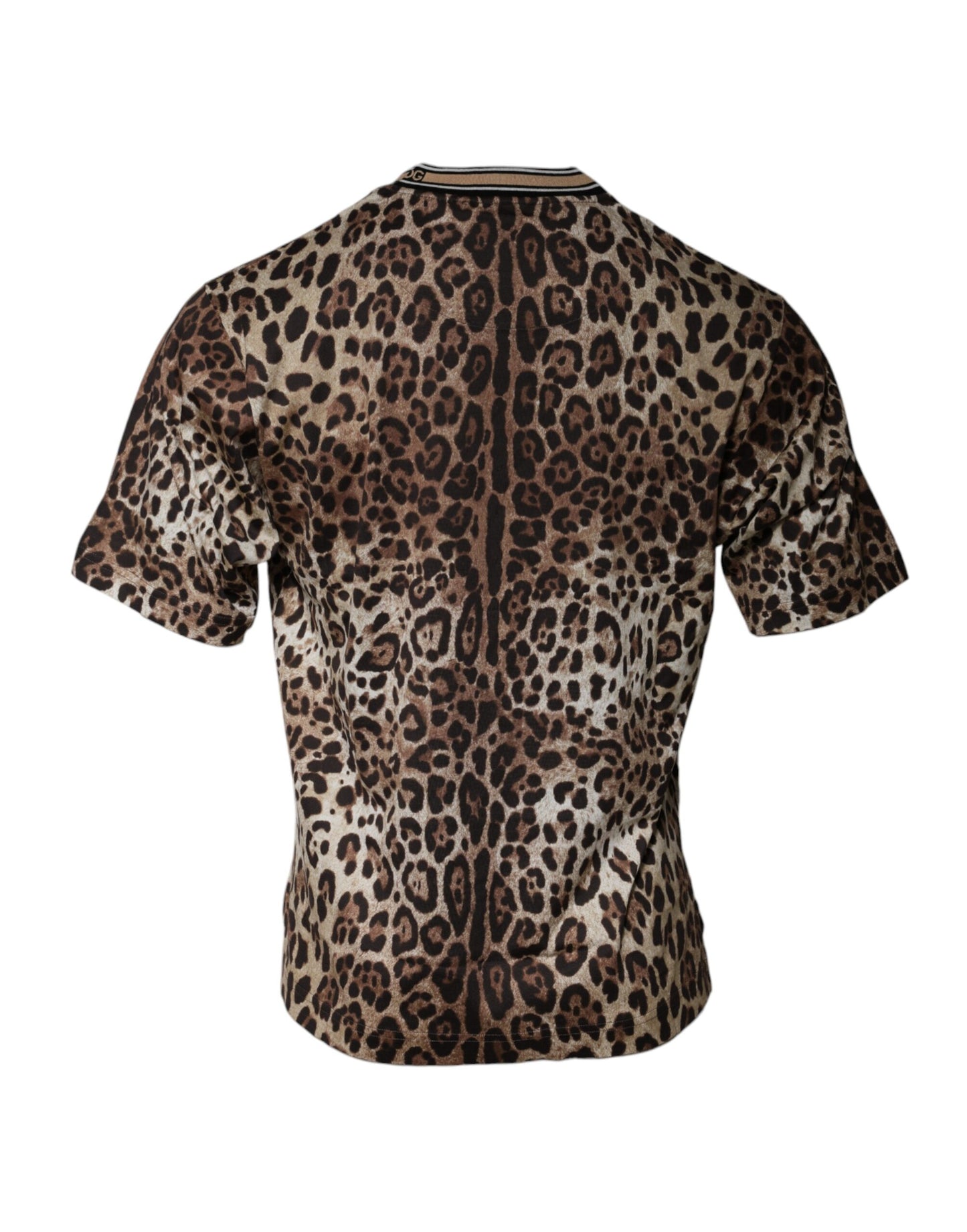Dolce & Gabbana Brun Leopard Rund Hals Kortermet T-skjorte
