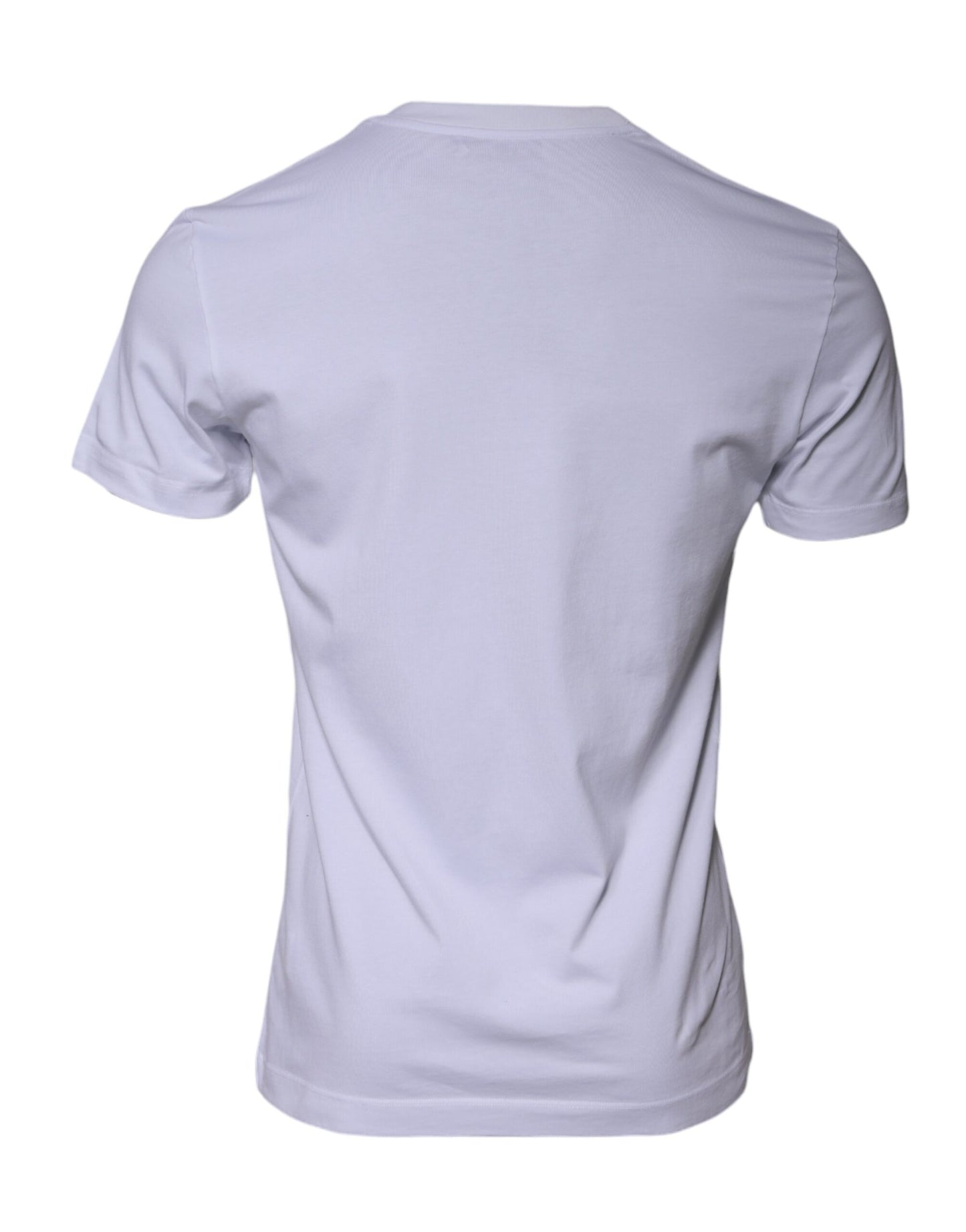 Dolce & Gabbana Hvit Logotrykk Bomulls-T-skjorte med Rund Hals
