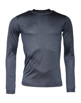 Dolce & Gabbana Mørkegrå Silke Genser med Rund Hals