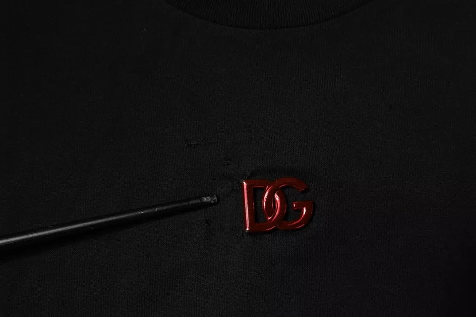 Dolce & Gabbana svart DG-logo t-skjorte med rund hals og korte ermer