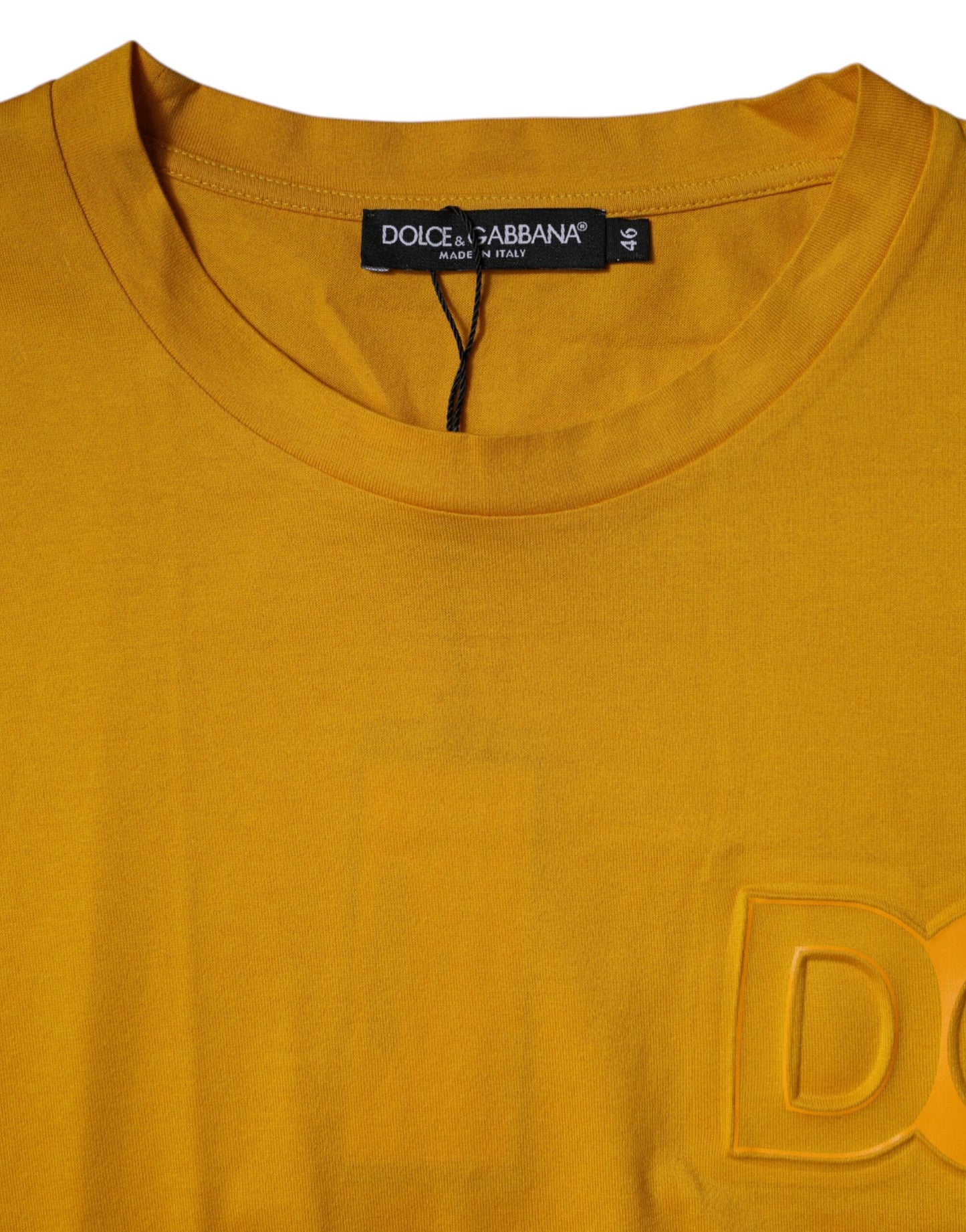 Dolce & Gabbana Mørkegul Logo Rund Hals Kortermet T-skjorte