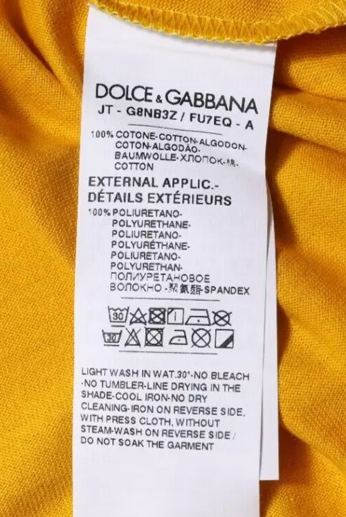 Dolce & Gabbana Mørkegul Logo Rund Hals Kortermet T-skjorte