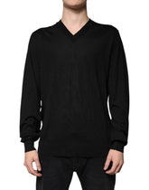 Dolce & Gabbana Svart Kasjmir V-hals Pullover Genser