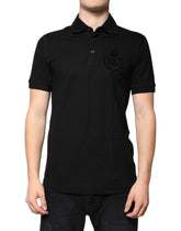 Dolce & Gabbana Svart DG Krage Kortermet Polo T-skjorte