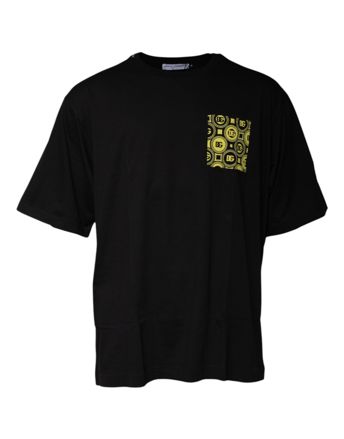 Dolce & Gabbana svart logotrykk bomulls-T-skjorte med korte ermer