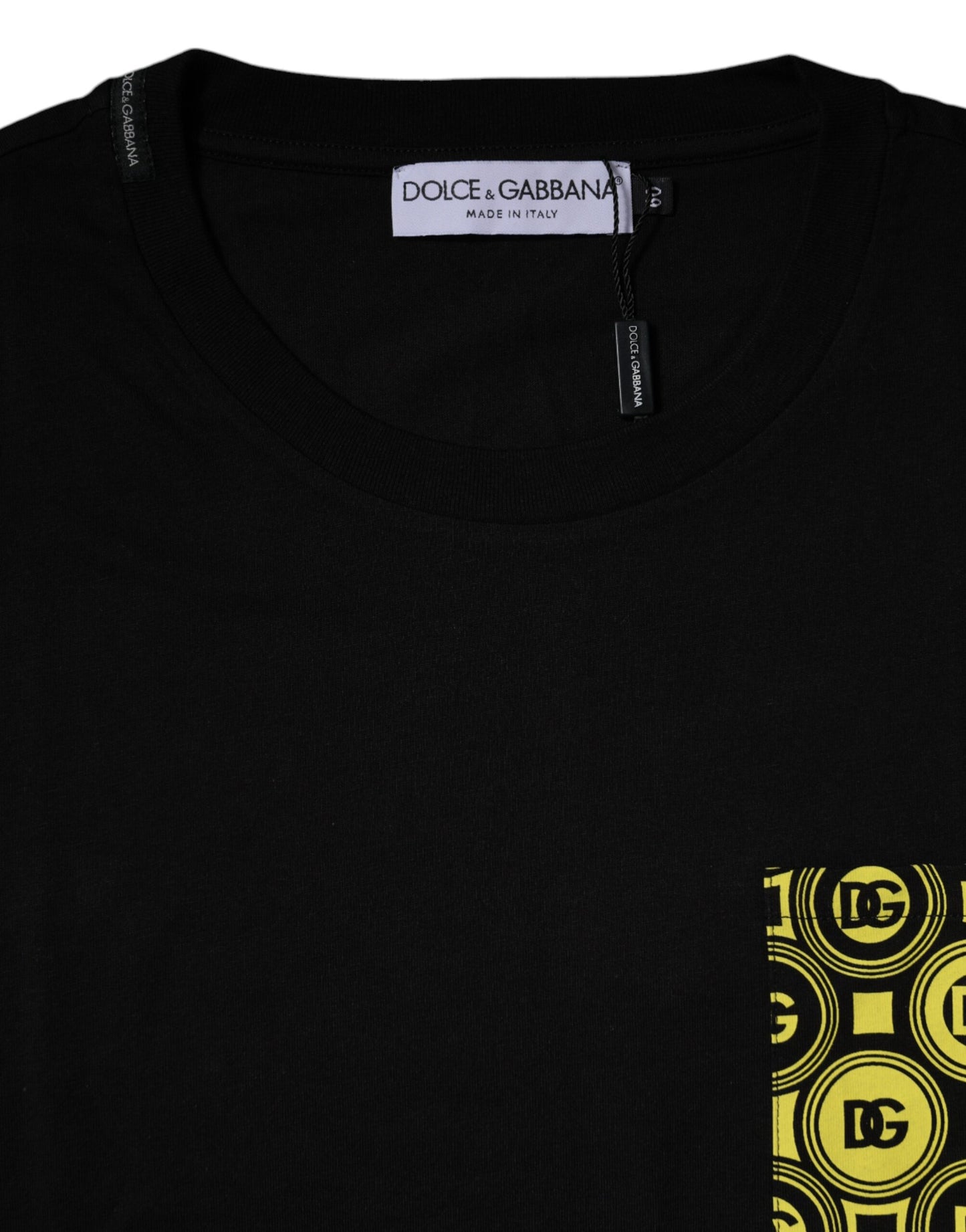 Dolce & Gabbana svart logotrykk bomulls-T-skjorte med korte ermer