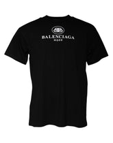Balenciaga svart bomulls-T-skjorte med rund hals og korte ermer