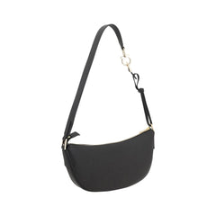 Ferragamo Black Calf Leather Bos Taurus Shoulder Bag