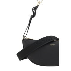 Ferragamo Black Calf Leather Bos Taurus Shoulder Bag