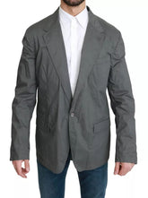 Dolce & Gabbana grå bomullsblazer med enkeltspent