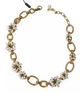 Dolce & Gabbana Guldmässing Oversize Chain LILY Flowers Halsband