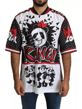 Dolce & Gabbana Hvit King Panda Polyester T-skjorte Topp