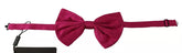 Pink 100% Silk Adjustable Neck Bow Tie Men