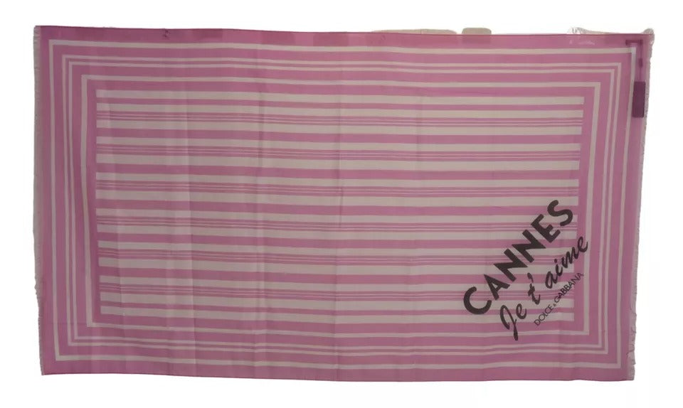Rosa hvitstripete Cannes Wrap-skjerf