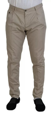 Dolce & Gabbana Beige Bomull Chino Herre Formelle Bukser