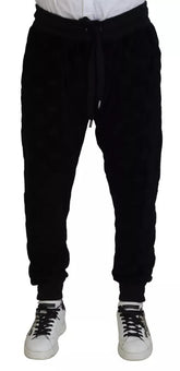 Dolce & Gabbana svarte bomulls skinny joggebukser
