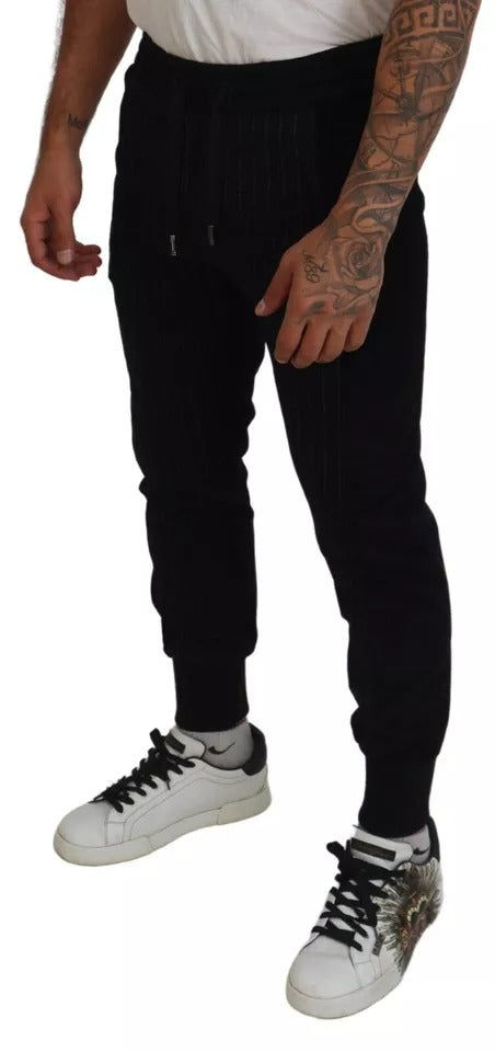 Dolce & Gabbana svarta joggingbyxor i bomullsblandning