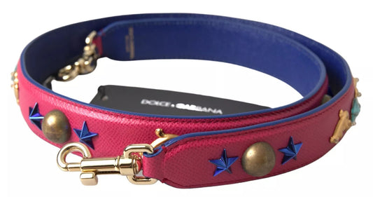 Dolce & Gabbana Rosa Exotisk Läder Axelrem med Nitar