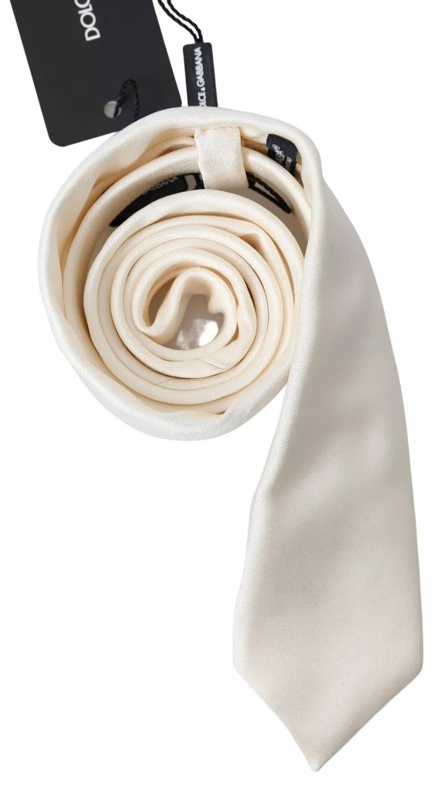 Off White Satin Silk Classic Herrslips