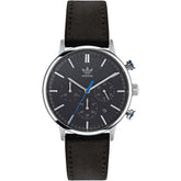 Adidas Black Leather Dress Watch