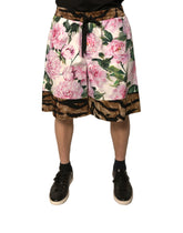 Dolce & Gabbana Flerfargede Blomstermønstrede Bomulls Bermudashorts For Herrer