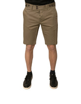 Dolce & Gabbana brune chino-shorts i bomull med stretch